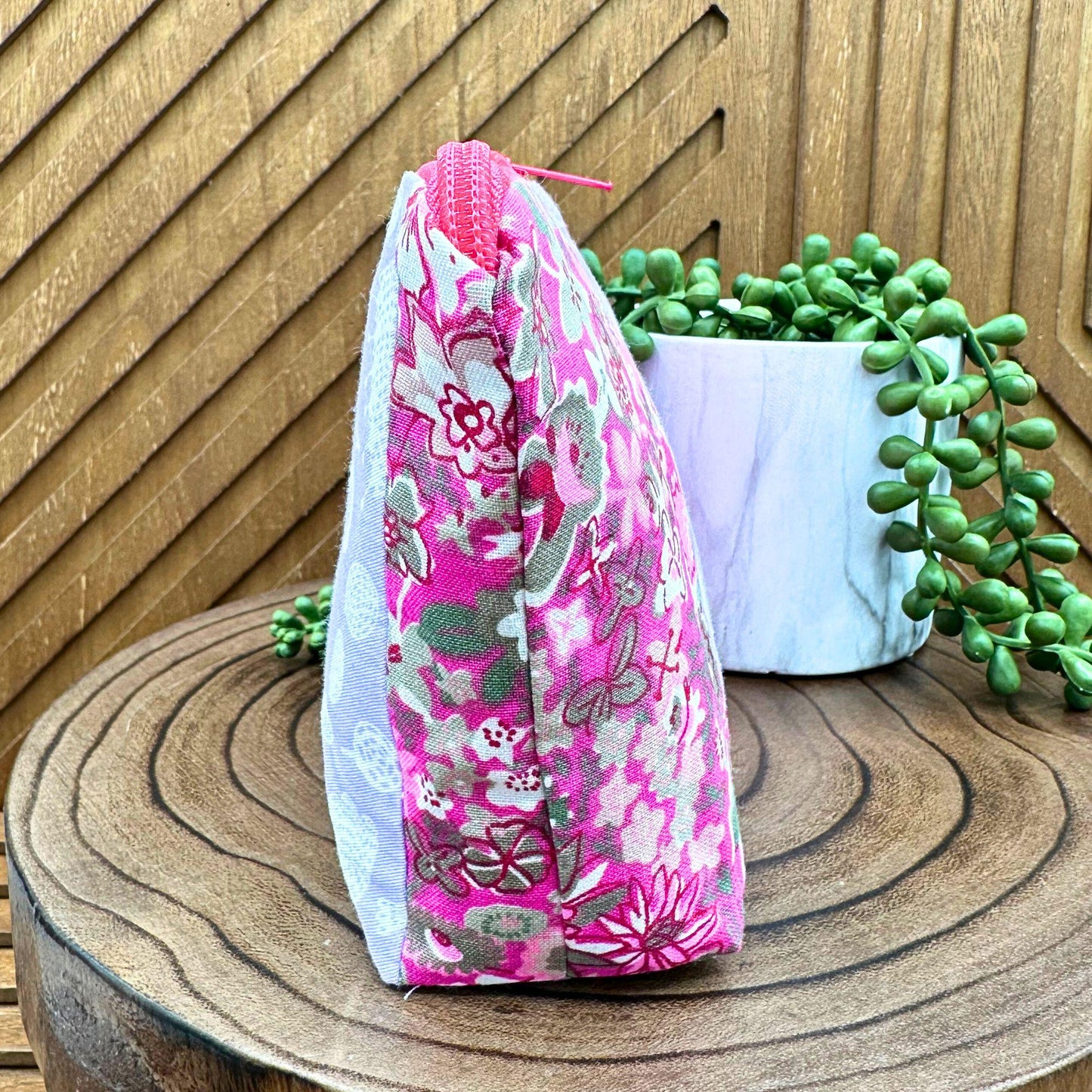 Lavender and Pink BOHO Bloom Makeup Bag: Chic Travel Organizer and Cosmetic Bag