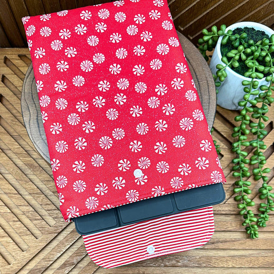 red peppermint iPad sleeve
