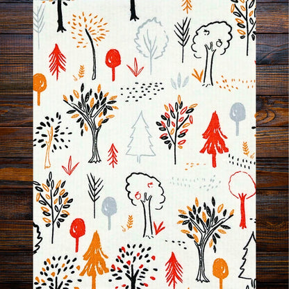 Harvest Tree Flannel Baby Blanket, Woodsy Hugs Baby Blanket Shower Gift, Warm Cotton Flannel Nursery Decor