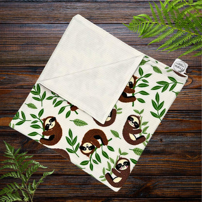 Charming Sleepy Sloth Snuggle Baby Blanket Set - Perfect Nursery Decor! Sloth Hugs Baby Blanket Shower Gift, Warm Cotton Flannel Nursery Decor