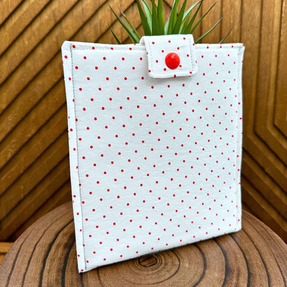 Kindle Sleeve - White Polka Dot Pouch: Stylish Protection for Your Kindle or Favorite Book, E-reader pouch, book sleeve, Kindle case
