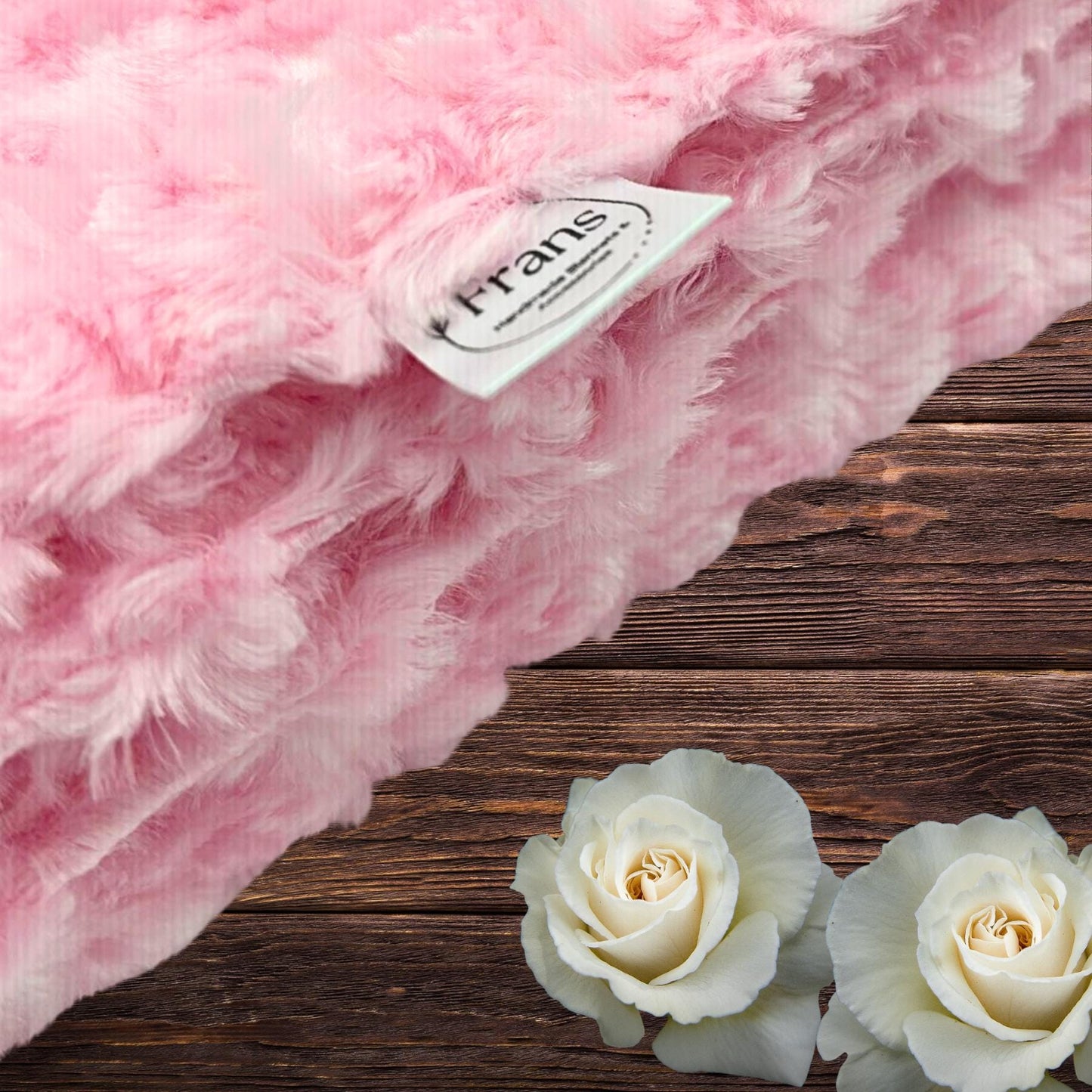 Pink Rosette Minky Baby Blanket & Lovey Set – Handmade Soft Plush Blanket 34x36 with Matching 19x16 Comfort Lovey