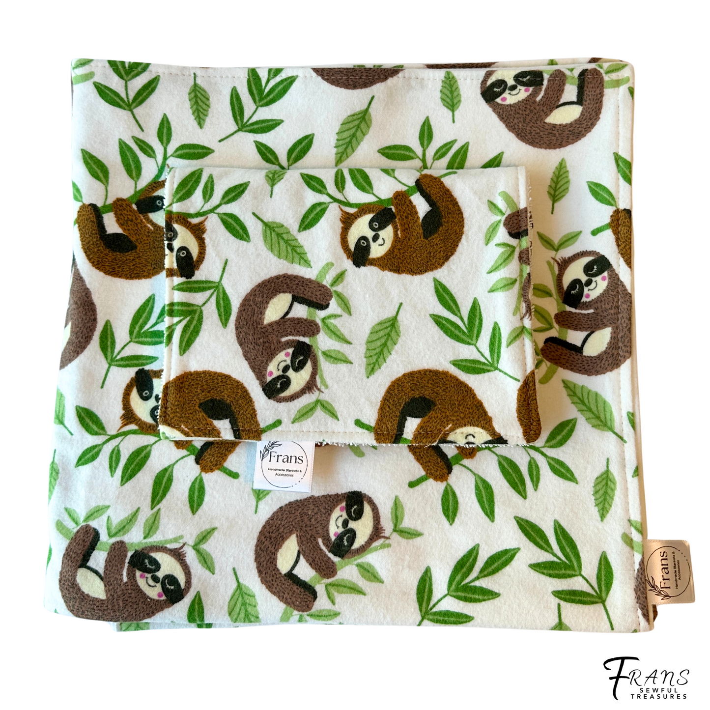 Charming Sleepy Sloth Snuggle Baby Blanket Set - Perfect Nursery Decor! Sloth Hugs Baby Blanket Shower Gift, Warm Cotton Flannel Nursery Decor