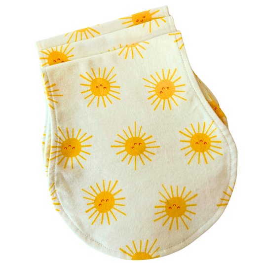 Little Ray of Sunshine – 3-Pack Handmade Cotton Flannel Burp Cloth Set, Large 9x19 Absorbent Baby Shower Gift