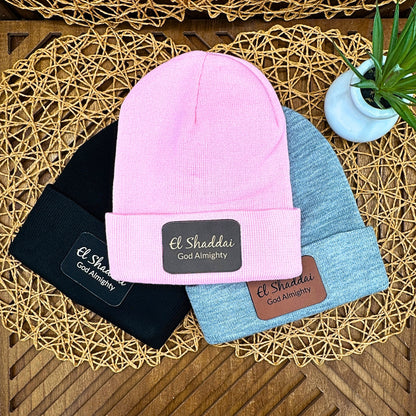 Faith-Inspired Beanie – Choose Your Name of God, Christian Streetwear Style
