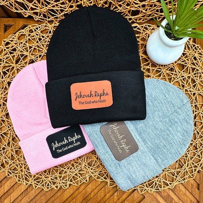 Faith-Inspired Beanie – Choose Your Name of God, Christian Streetwear Style