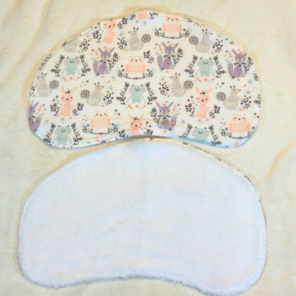 Pastel Forest Animals Bib & Burp Cloth Set – Handmade 3-Piece Baby Gift, Cotton Flannel & Microfiber, Soft & Absorbent