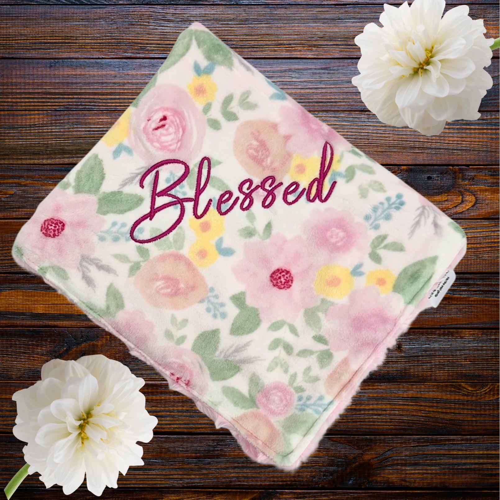 luxurious pink floral minky baby blanket