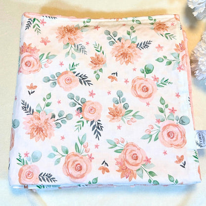 Adorable Blossom Peach Baby Blanket - Perfect for Tummy Time and On-the-Go Snuggles!