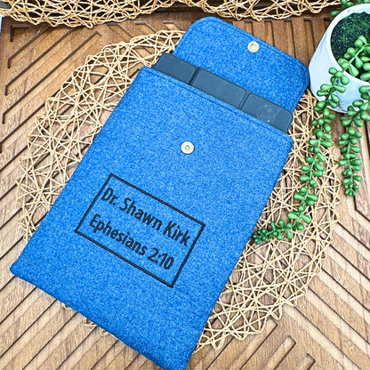 Personalized IPAD Sleeve - Blue Cotton Denim IPad Sleeve - Stylish Tablet Case & Gift Idea