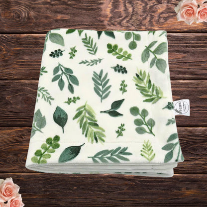 Cozy Botanical Baby Blanket - Luxe Softness for Crib and On-the-Go, Ideal for Stroller & Travel, great for Snuggling and Tummy Time