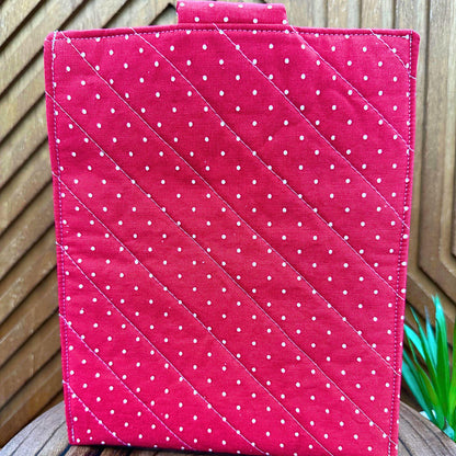 Kindle Sleeve - Chic Red Polka Dot Quilted Pouch for Books and Gadgets – Stylish Travel Organizer