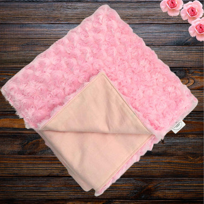 Pink Rosebud Minky Baby Blanket with Matching Lovey – Soft, Handmade Set for Extra Comfort and Cuddles