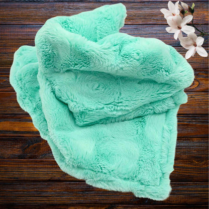 Cute Mint Swirl and Pink Floral Minky Baby Lovey – Softness for Baby Comfort and Security, Portable Comfort and Reassurance buddy