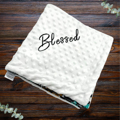 Whimsical Woodland Snuggle Set: Minky Baby Blanket & Matching Burp Cloth Soft Snuggle Wrap for Car Seats & Strollers