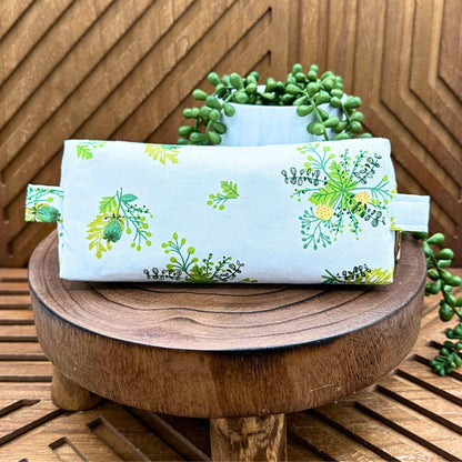 Stylish Boho Green Sprigs Makeup Bag Set – Perfect for Travel and Everyday Use