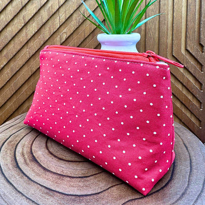 Fun Red Polka Dot Makeup Bag - Your Go-To Travel Companion