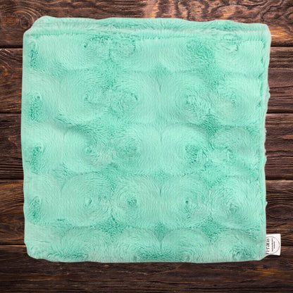 super soft green swirl minky baby blanket