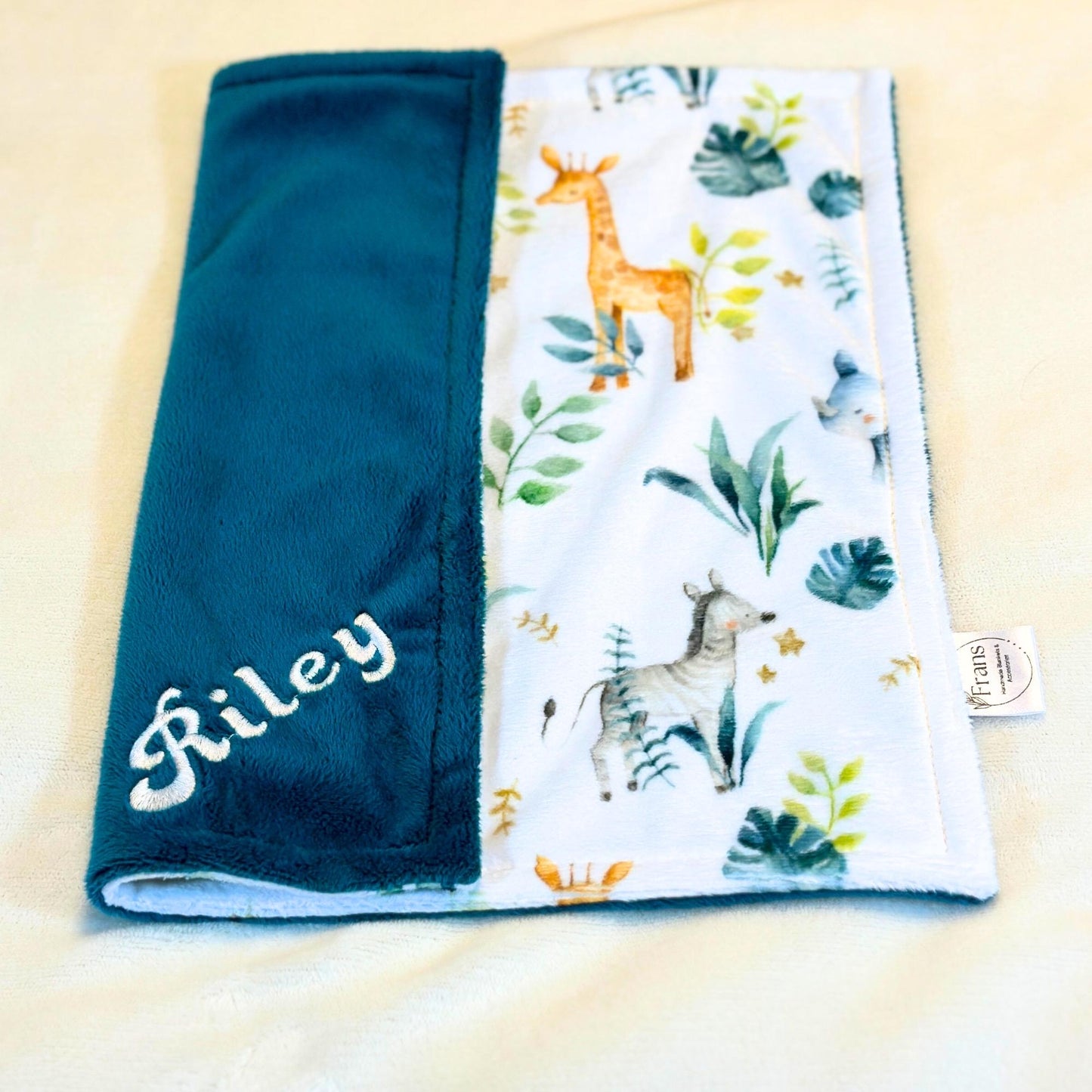 Personalized baby blanket, Custom Safari Animal Minky Baby Blanket, Personalized Gift for Newborns