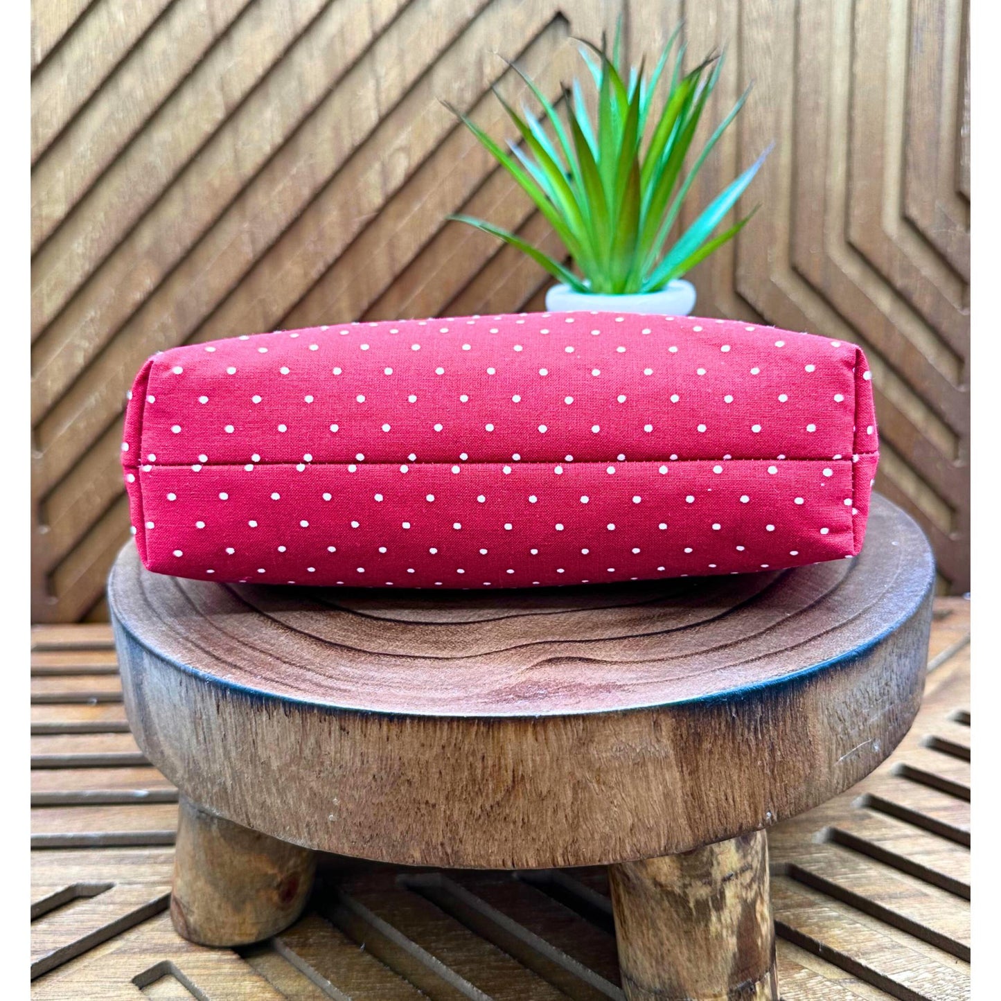 Chic Red Polka Dot Makeup Bag: Perfect Organizer for Beauty, Travel & Essentials