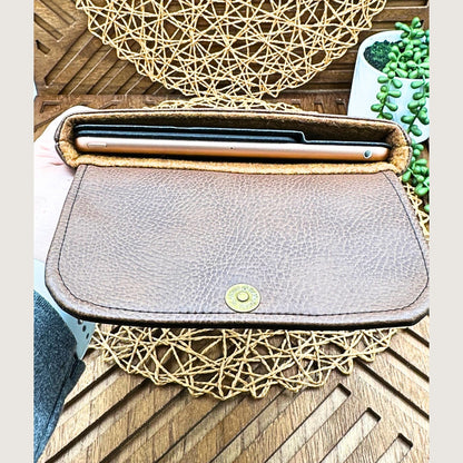Personalized IPAD Sleeve - Brown Pebbled Faux Leather IPad Sleeve - Stylish Tablet Case & Gift Idea