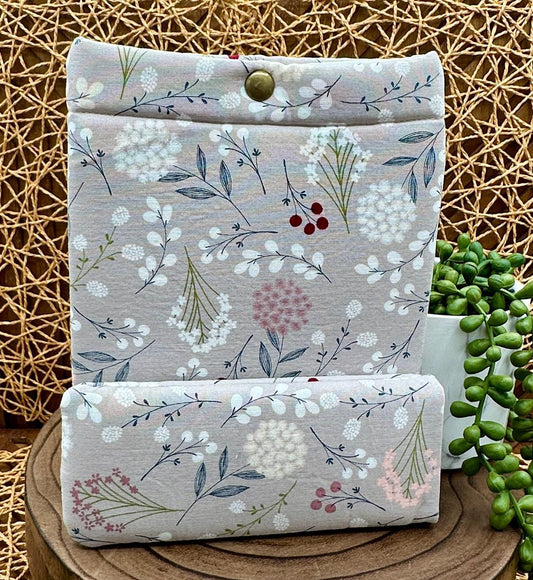 beige floral kindle paperwhite sleeve and eyeglass case set