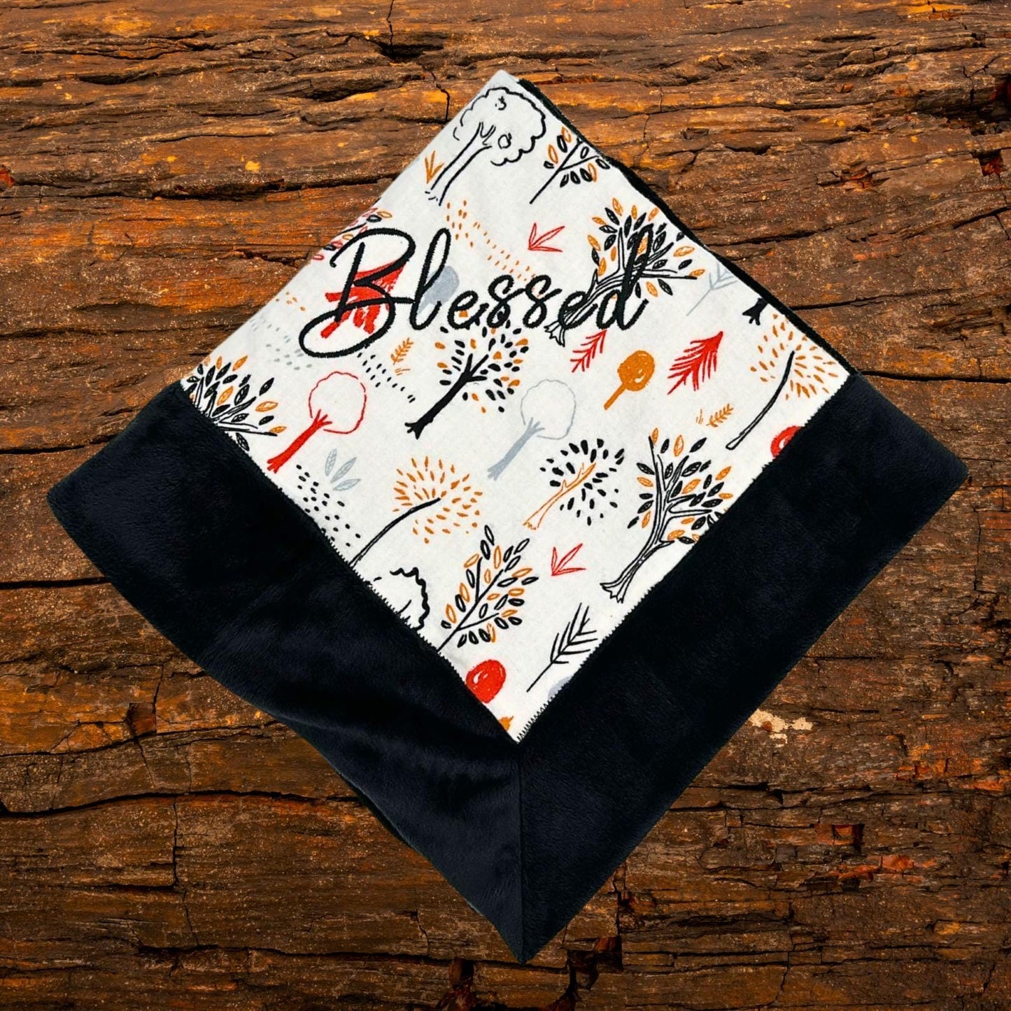 Harvest Trees Minky Baby Blanket - Cozy Fall Companion for Naptime & Strolling
