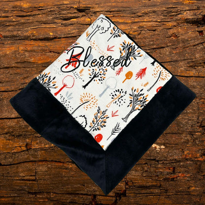 Harvest Trees Minky Baby Blanket - Cozy Fall Companion for Naptime & Strolling