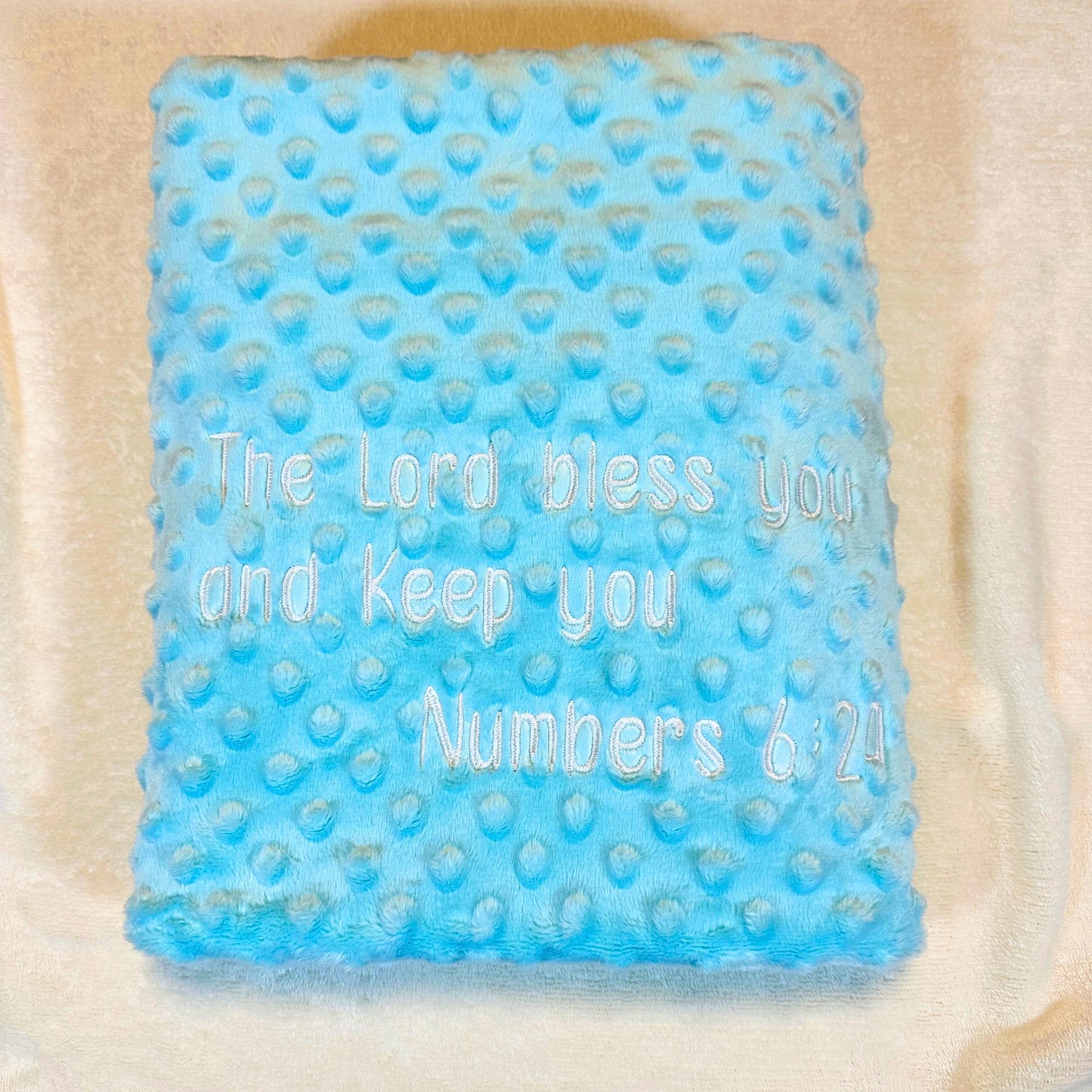 Cozy Cloud: Luxurious Blue Minky Baby Blanket for Cuddles Anywhere