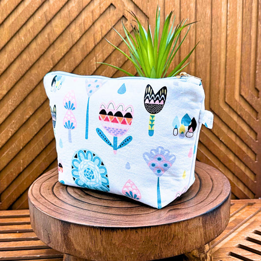 groovy boho inspired zippered make up bag