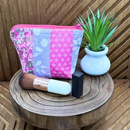 Lavender and Pink BOHO Bloom Makeup Bag: Chic Travel Organizer and Cosmetic Bag