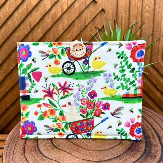 farm boho kindle sleeve with wood button closure