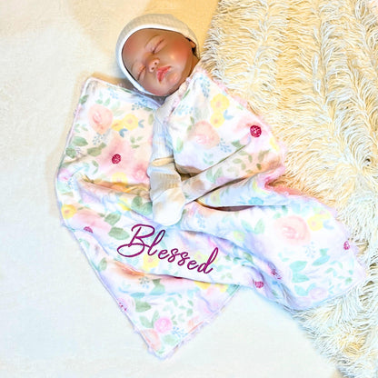 Soft Rosebud Minky Baby Lovey - Ultimate Security Blanket for Your Little One