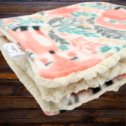 Peach Fox Fleece and Sherpa Baby Lovey for Soft and Cozy Snuggles, Luxury Baby Security, High Quality Baby Shower Gift, Baby Comfort