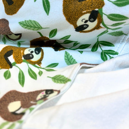 Charming Sleepy Sloth Snuggle Baby Blanket Set - Perfect Nursery Decor! Sloth Hugs Baby Blanket Shower Gift, Warm Cotton Flannel Nursery Decor